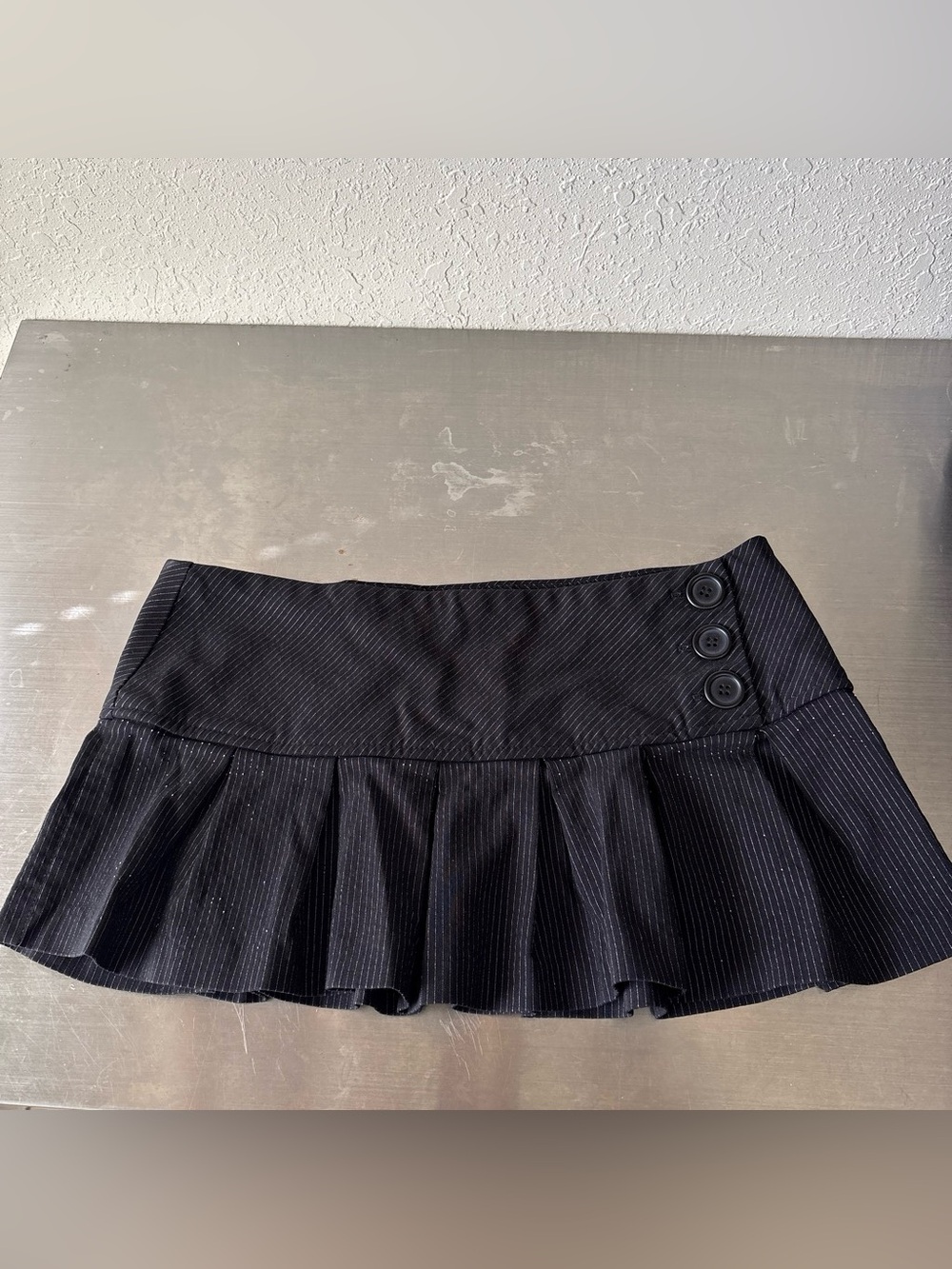 Y2K Charlotte Russe Black Pinstripe Pleated Micro Mini Skirt💕